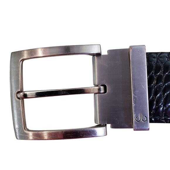 DRUH WOMEN'S Small Black w/Pink Lining CROCODILE LEATHER 1.5" BELT in VGUC - Picture 7 of 11